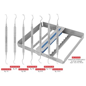 Zestaw 7 szt. kiret Gracey + kaseta do sterylizacji