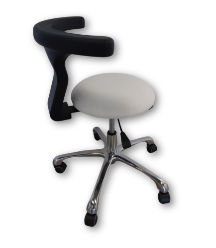 Taboret medyczny z anatomicznym oparciem – regulowany, obrotowy U.png